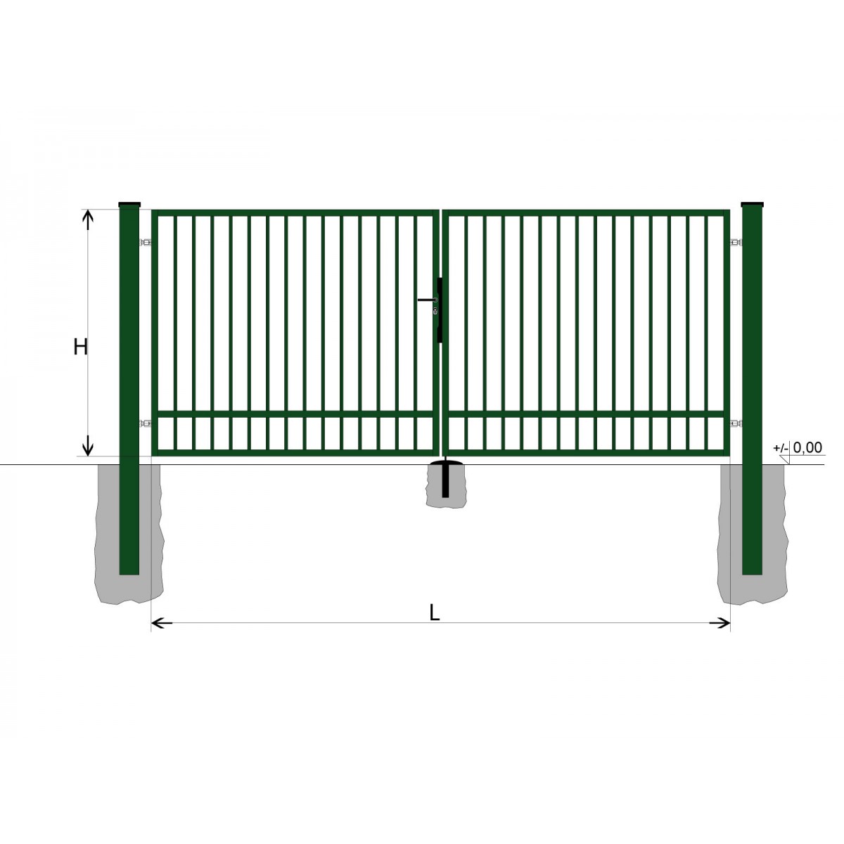 Poartă BD SPECIAL 1200x5000 / BARĂ / ZN+PVC6005