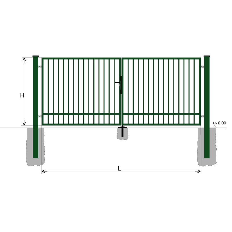 Poartă BD SPECIAL 1200x6000 / BARĂ / ZN+PVC6005