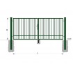 Poartă dublă BD SPECIAL 1200x6000 / TYČ / ZN+PVC6005