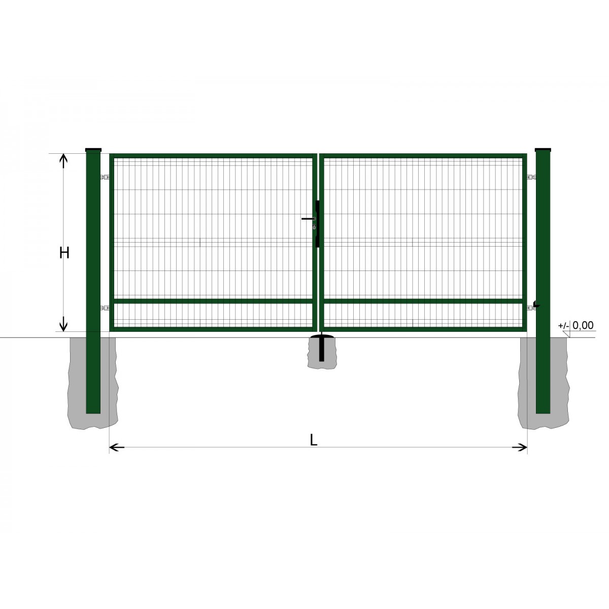 Gate BD SPECIAL 2000x3500 / GALL / ZN+PVC6005