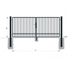Gate BD SPECIAL 2000x6000 / TYČ / ZN+PVC7016