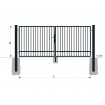 Gate BD SPECIAL 2000x6000 / TYČ / ZN+PVC7016