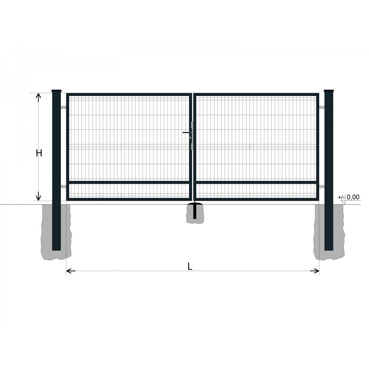 Gate BD SPECIAL 1800x5000 / GALL / ZN+PVC7016