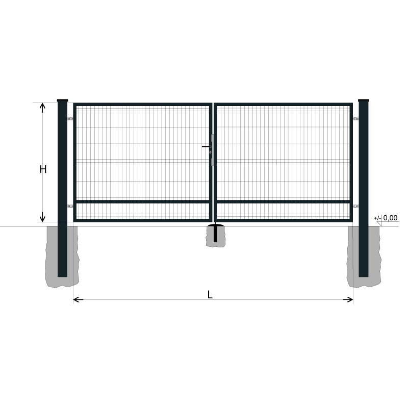 Gate BD SPECIAL 2000x5000 / GALL / ZN+PVC7016