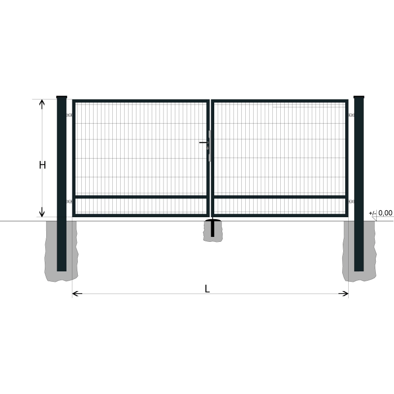 Poartă BD SPECIAL 1900x6000 / DBL / ZN+PVC7016