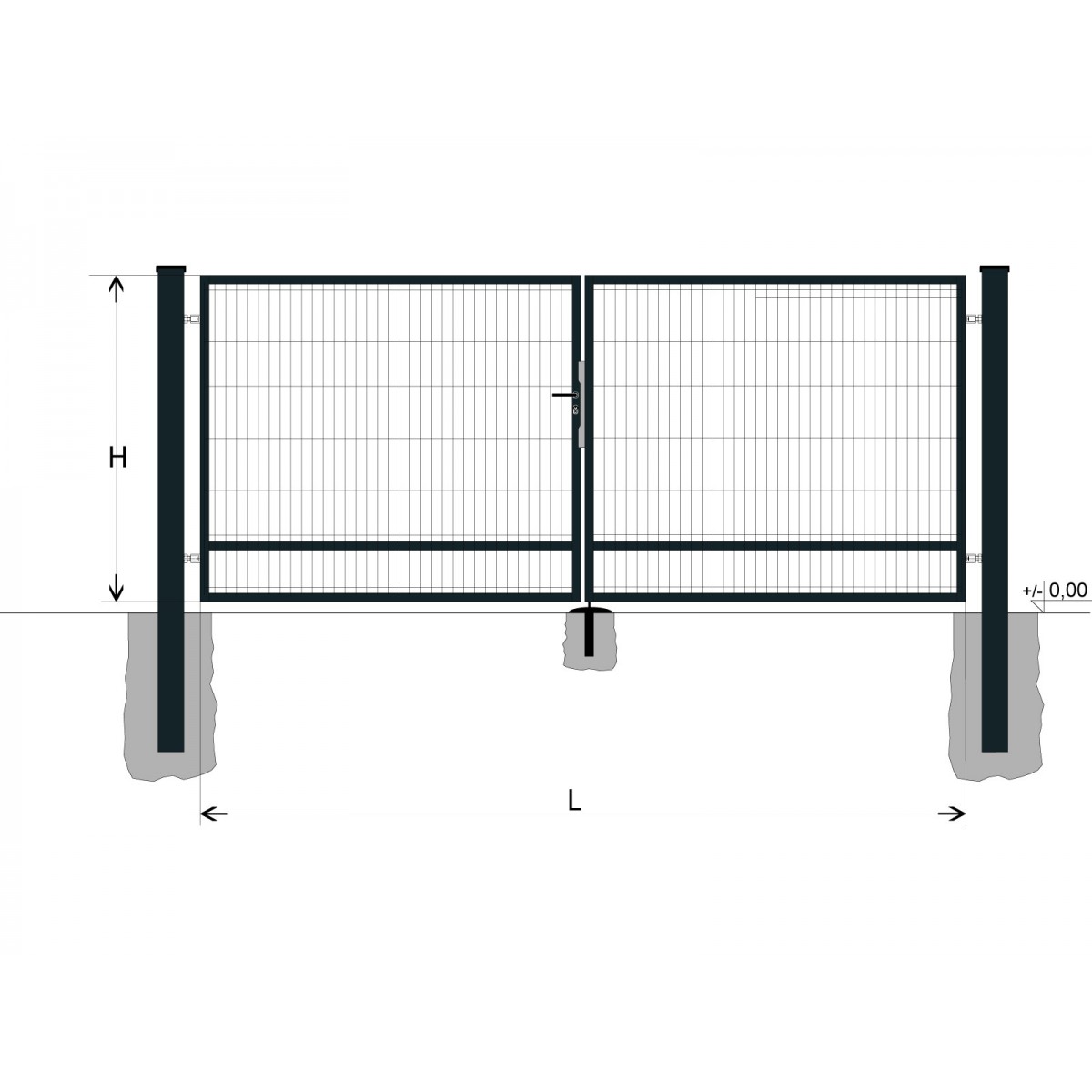Poartă BD SPECIAL 1900x6000 / DBL / ZN+PVC7016