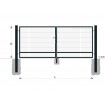 Poartă dublă BD SPECIAL 2000x4000 / DBL / ZN+PVC7016