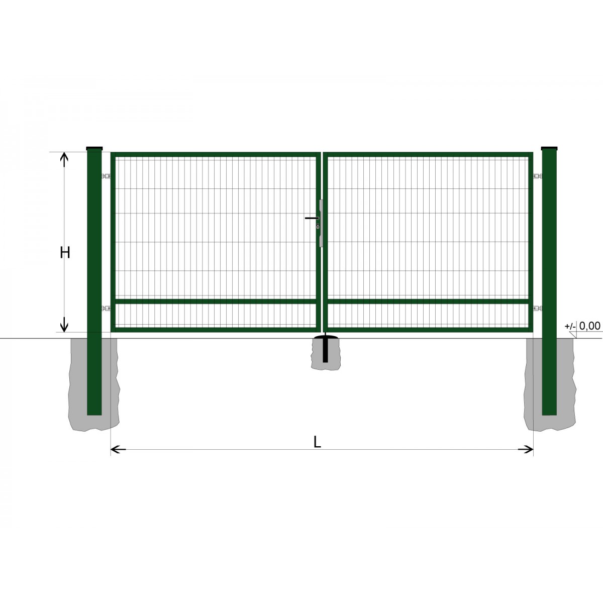 Gate BD SPECIAL 2000x3000 / DBL / ZN+PVC6005
