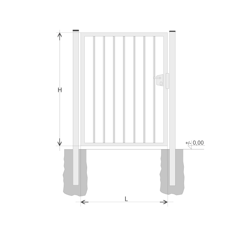 Poartă BJ SOLID 2000x1200 / TIJĂ / HNZ