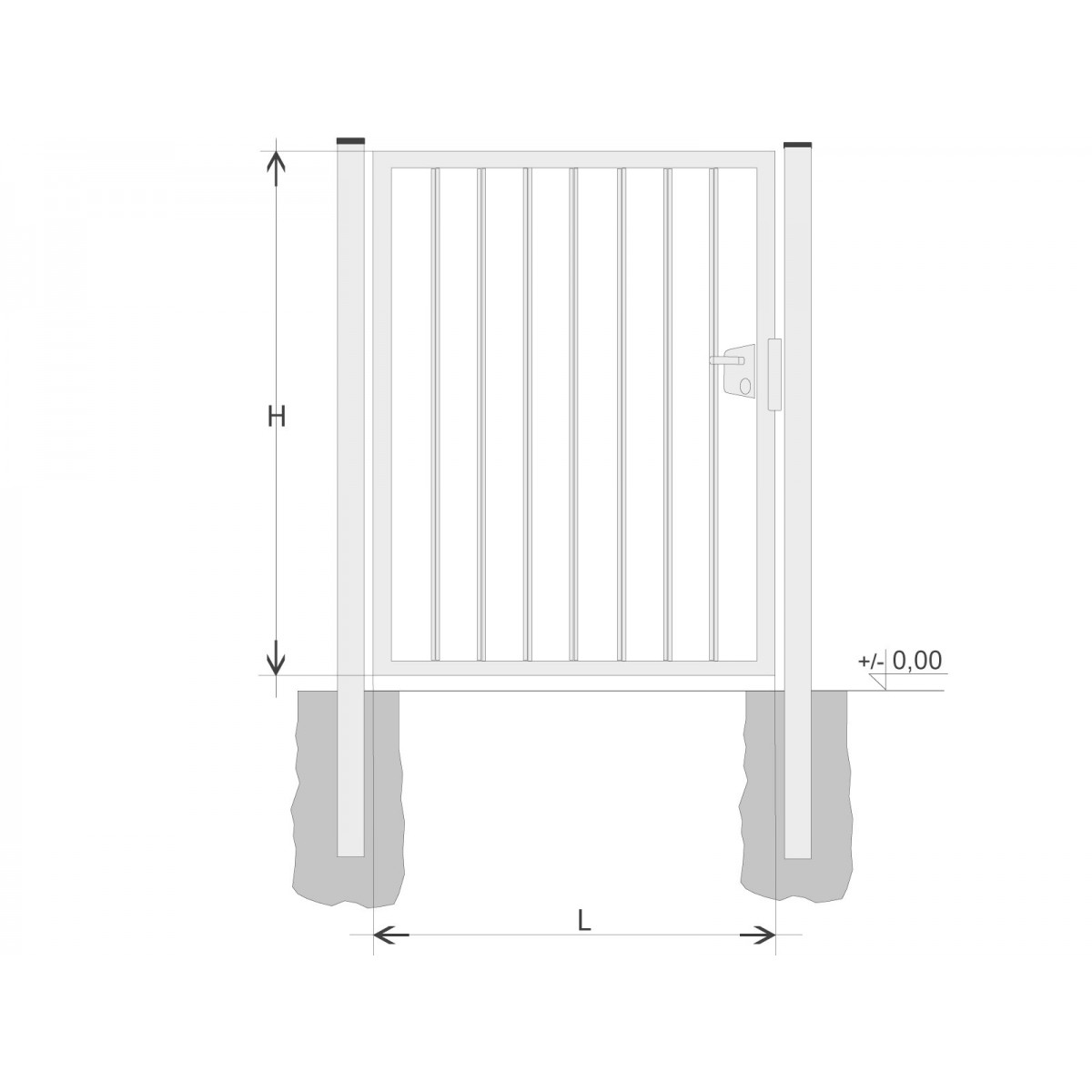Poartă BJ SOLID 2000x1200 / TIJĂ / HNZ