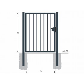Poartă BJ SOLID 2000x1200 / TIJĂ / ZN+PVC7016