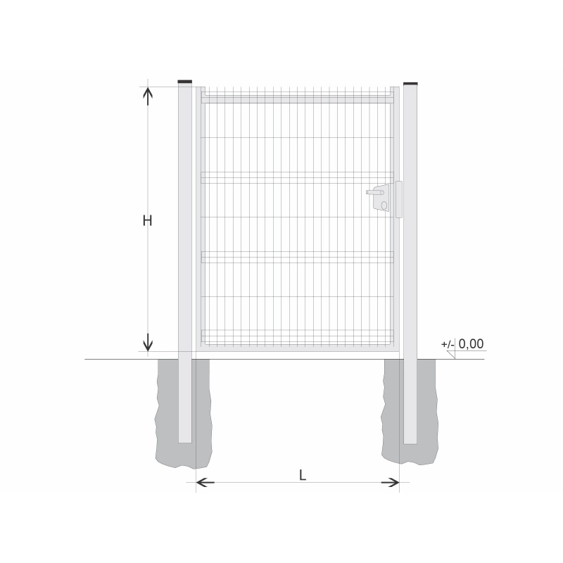 Gate BJ SOLID 1250x1200 / GAL / HNZ