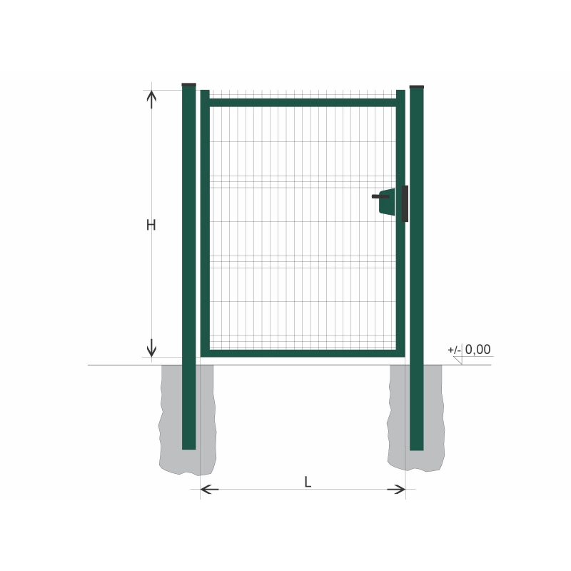 Poartă BJ SOLID 2000x1000 / GAL / ZN+PVC6005