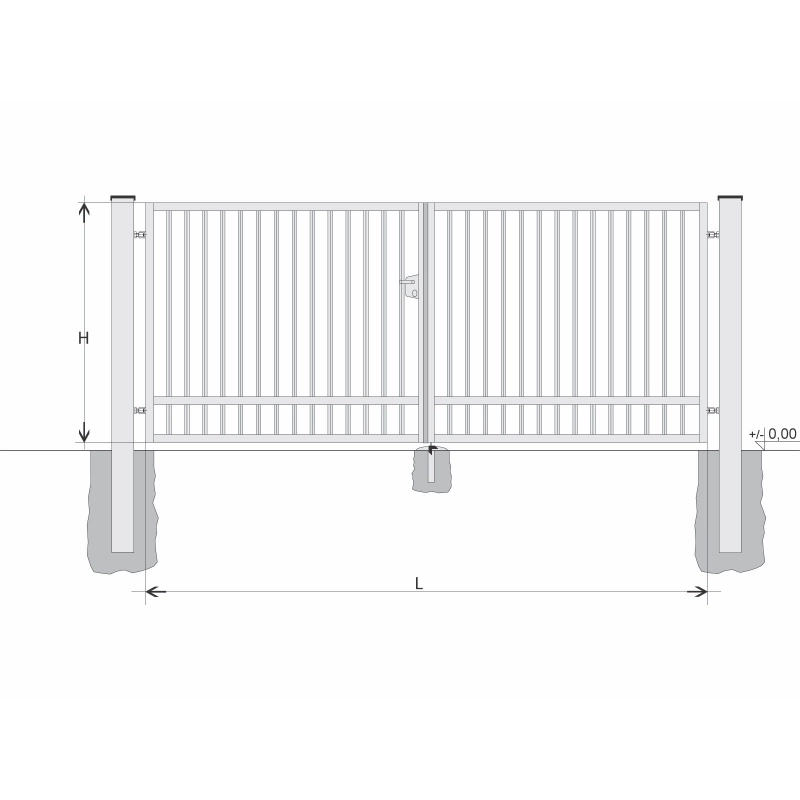 Poartă BD SOLID 1500x7000 / TIJĂ / HNZ