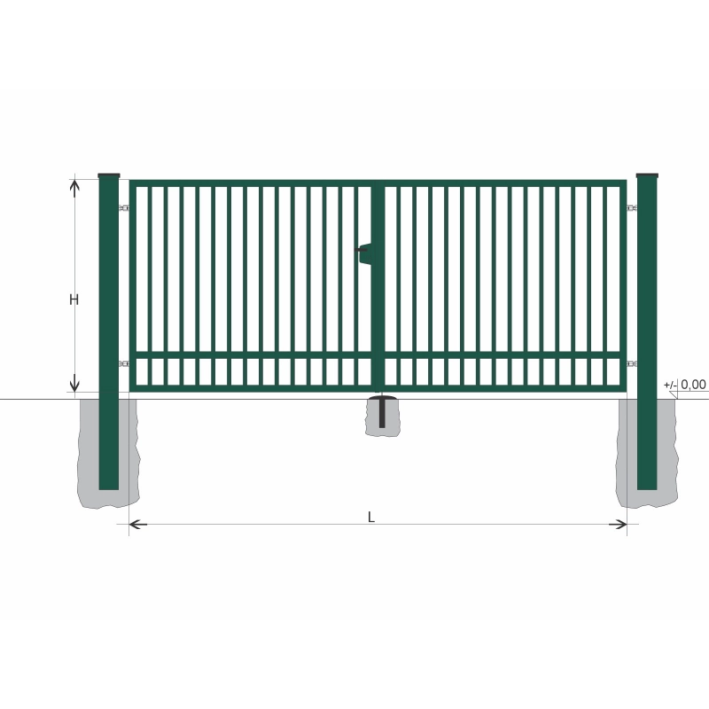 Poartă BD SOLID 1300x10000 / TIJĂ / ZN+PVC6005