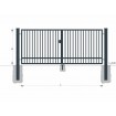 Poartă dublă BD SOLID 1400x6000 / TYČ / ZN+PVC7016