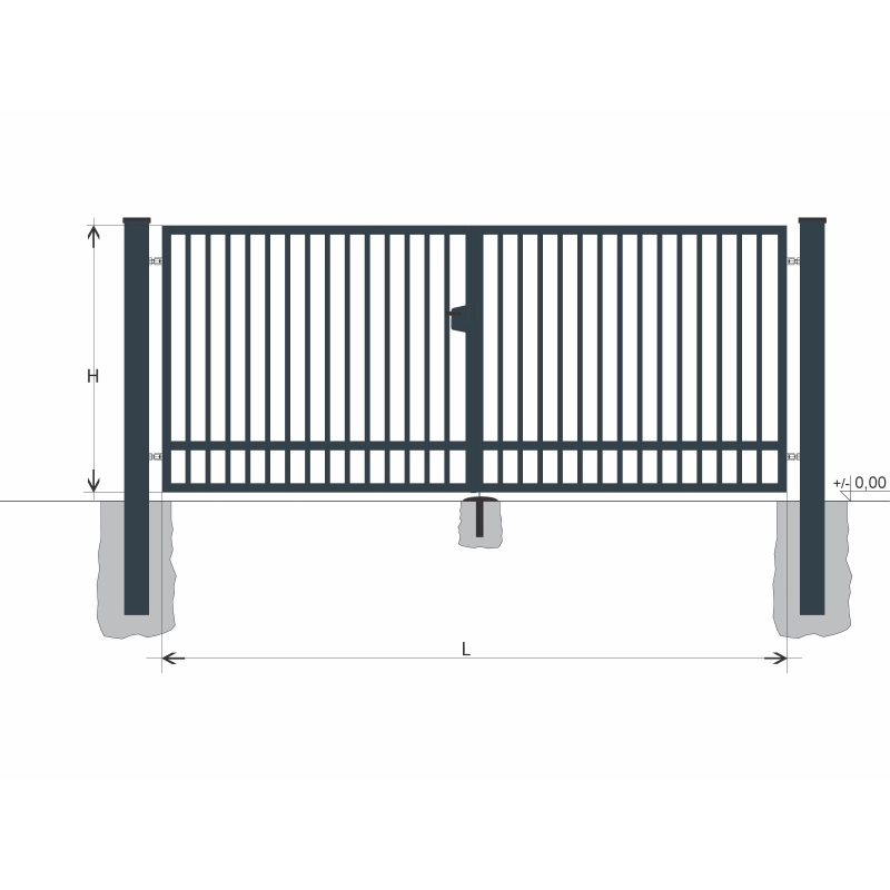Poarta BD SOLID 1500x10000 / BAR / ZN+PVC7016