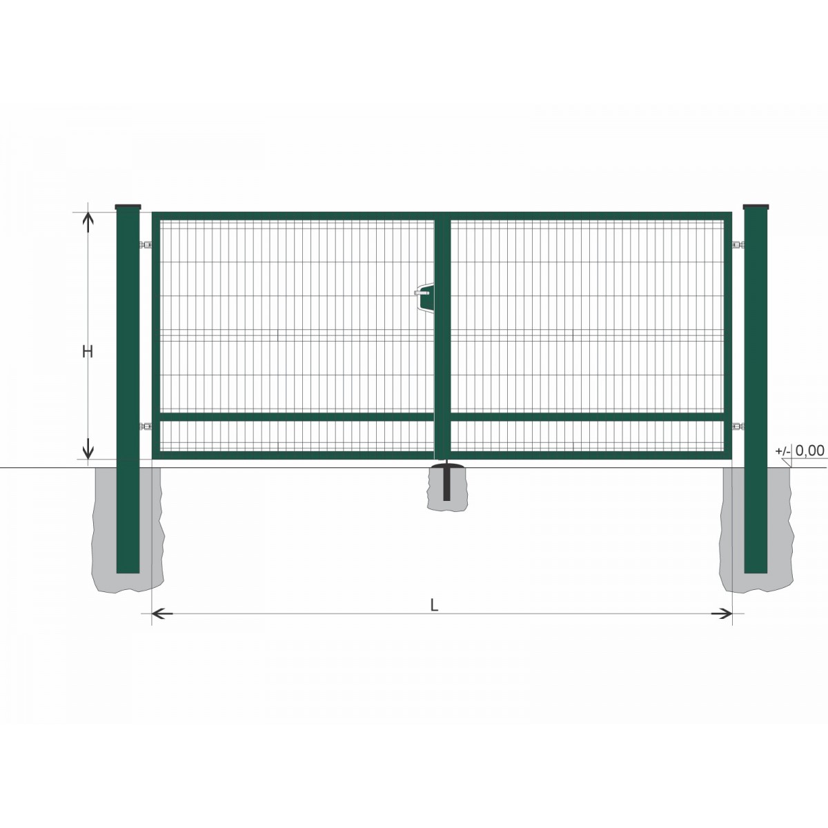 Gate BD SOLID 1800x8000 / GAL / ZN+PVC6005