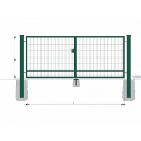 Gate BD SOLID 2000x6000 / GAL / ZN+PVC6005