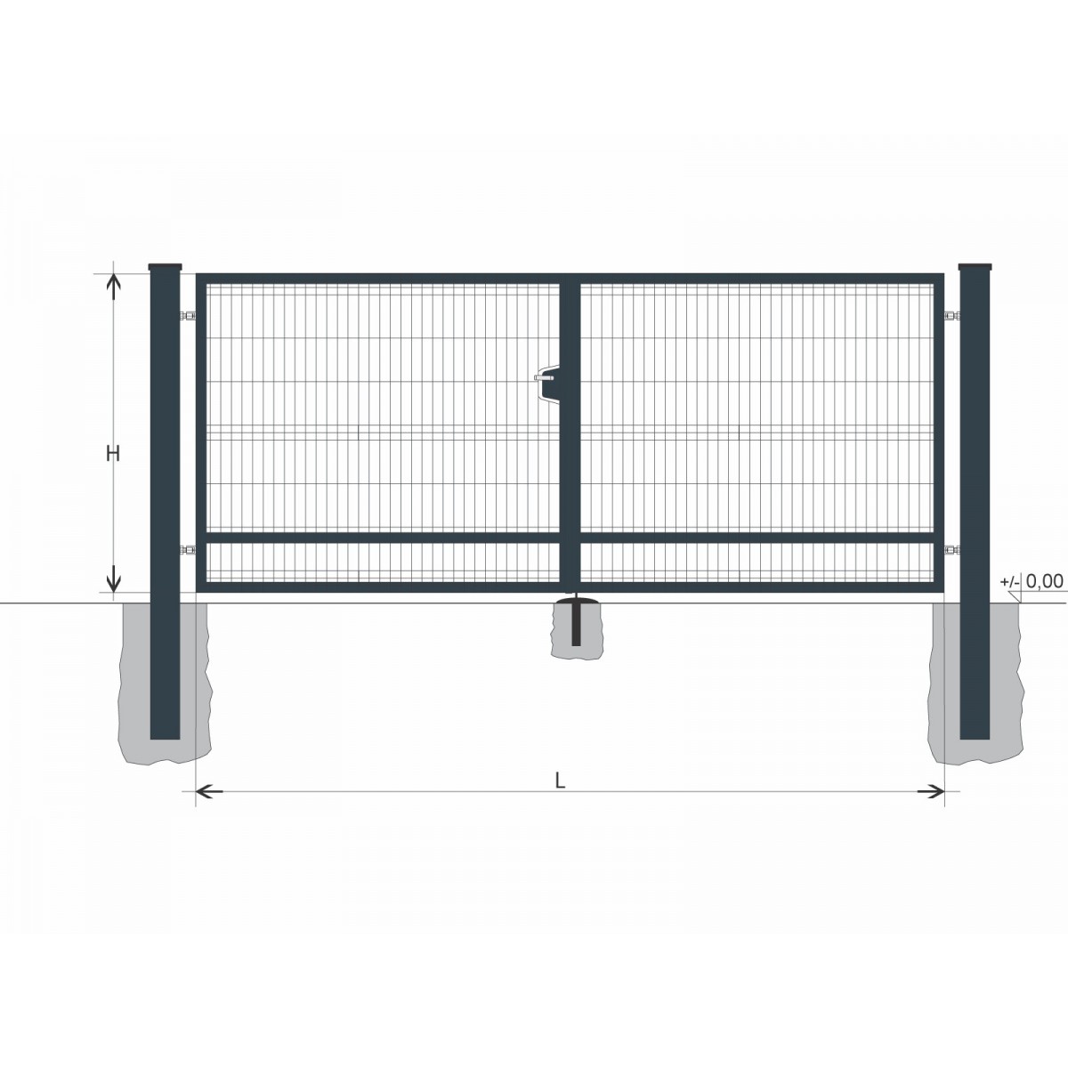 Poarta BD SOLID 1900x9500 / GAL / ZN+PVC7016