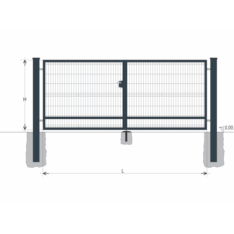 Poarta BD SOLID 2000x6000 / GAL / ZN+PVC7016
