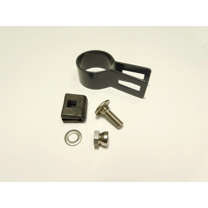 Clema de fixare panou pentru stalp 38mm / 5mm / capat / ZN+PVC7016