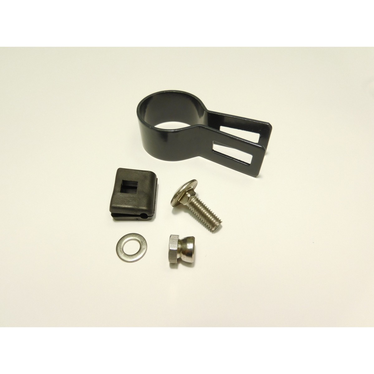Clema de fixare panou pentru stalp 38mm / 4mm / capat / ZN+PVC7016