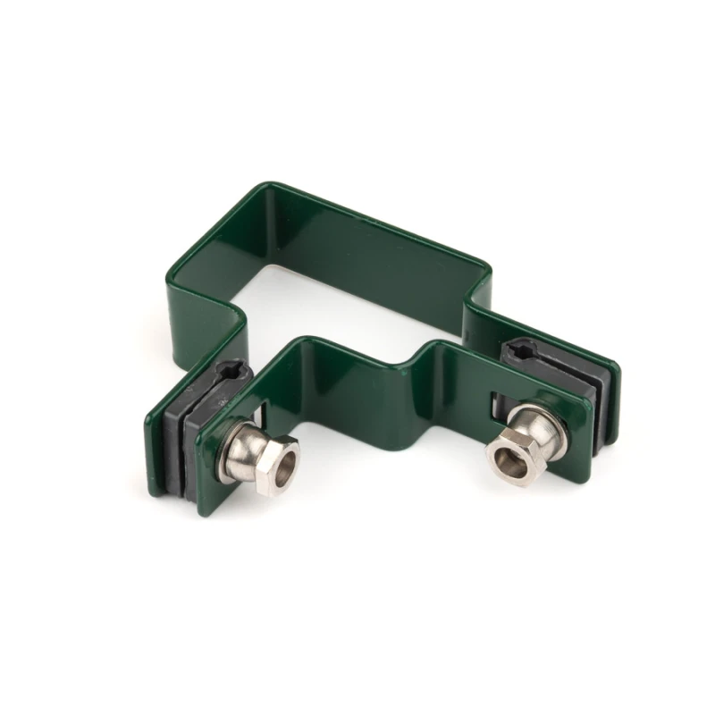 Clemă panou pe stâlp 60x40mm / 5mm / colț / ZN+PVC6005