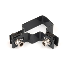 Clemă panou pe stâlp 60x40mm / 4mm / colț / ZN+PVC7016