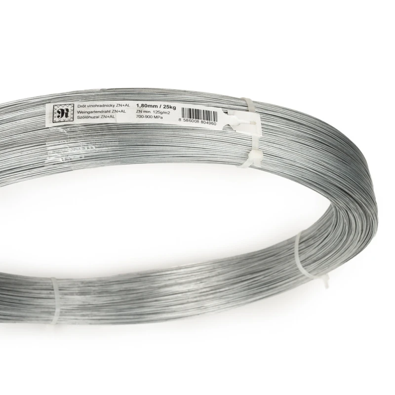 Sârmă ZN+AL 1,80mm / 700-900MPa / ZN125g / 25kg - viticultură