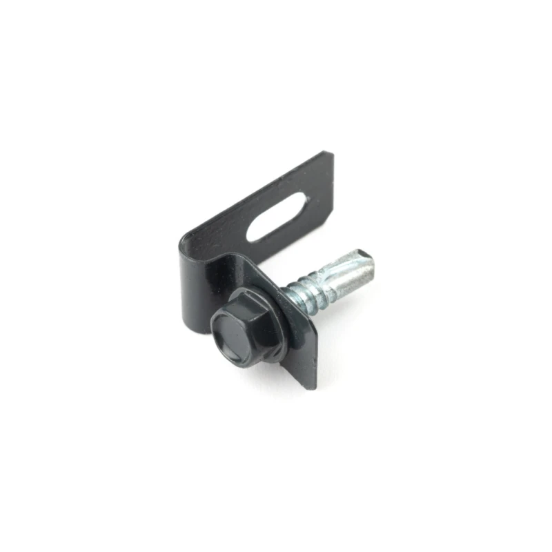 Clemă L-CLIP / ZN+PVC7016 / complet cu șurub