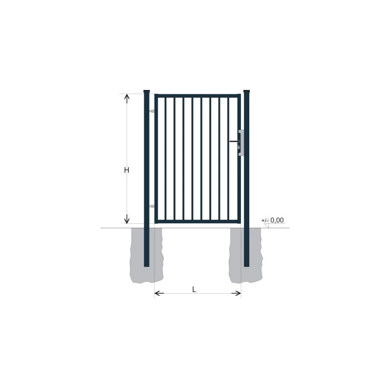 Poartă BJ SPECIAL 1200x1000 / BARĂ / ZN+PVC7016
