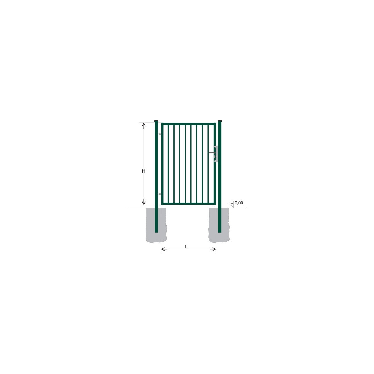 Poartă BJ SPECIAL 1900x1000 / BARĂ / ZN+PVC6005