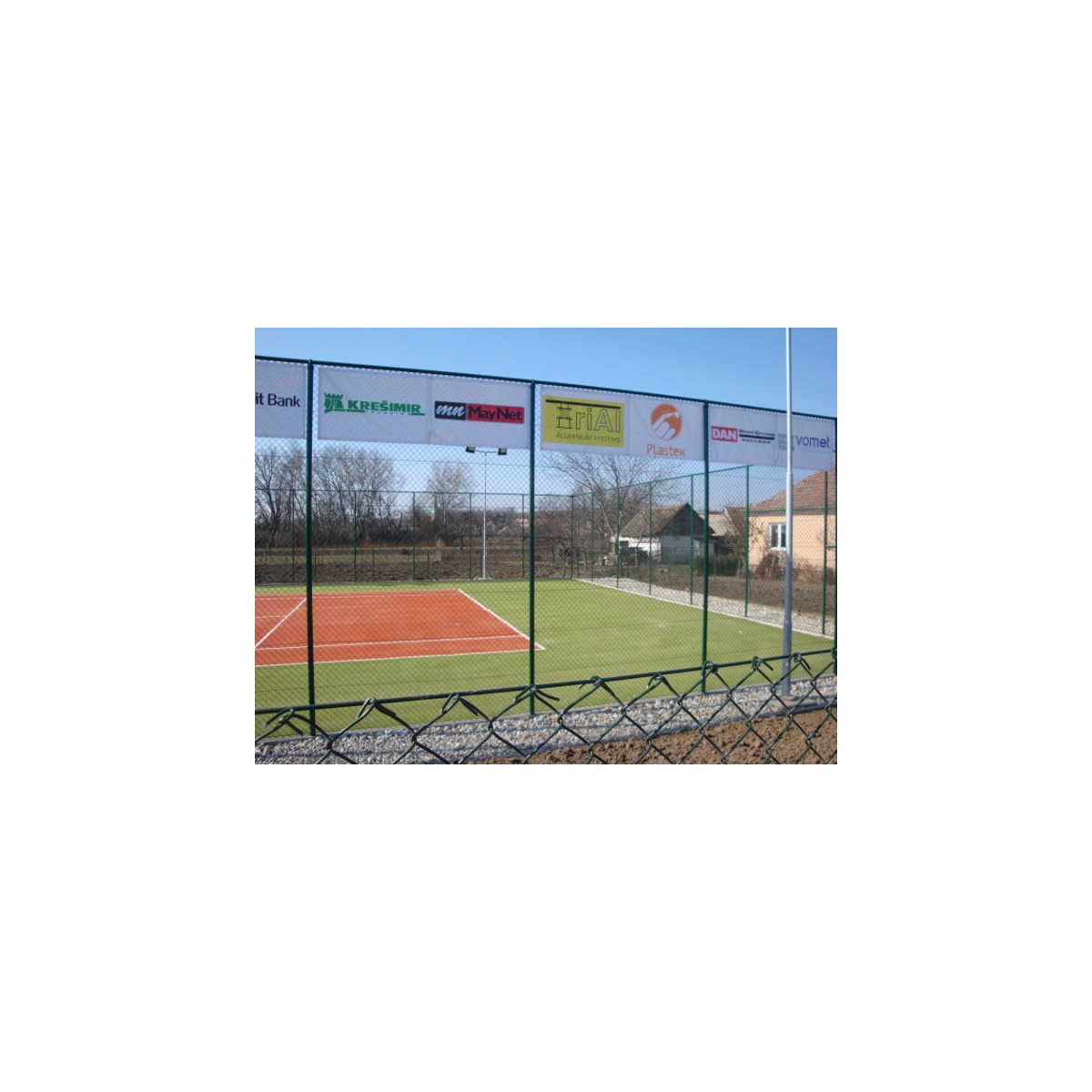Chain link fence 45/3,00-1,90/300/18m / PVC BND / ZN+PVC6005 / TENIS