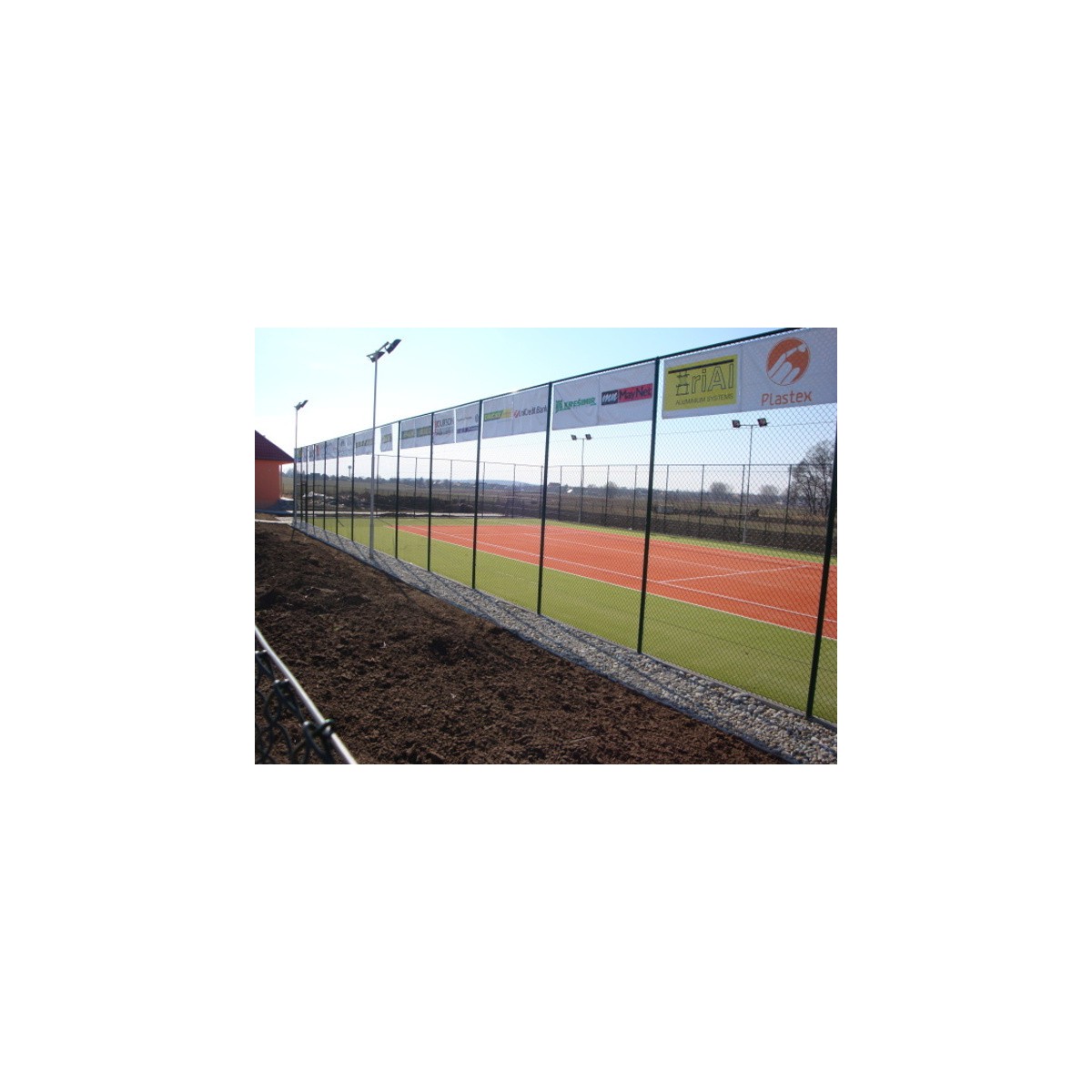 Chain link fence 45/3,00-1,90/300/18m / PVC BND / ZN+PVC6005 / TENIS