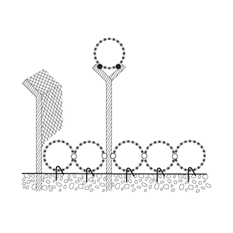 Sârmă ghimpată tip brici diametru ambalaj 450 mm / 8 m