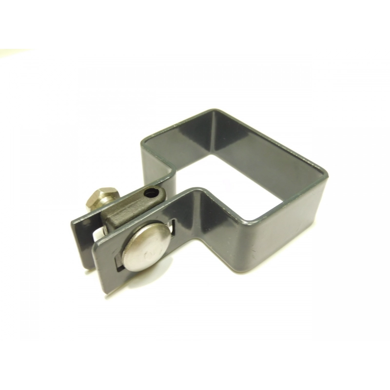 Clemă panou pe stâlp 60x40mm / 4mm / finală / ZN+PVC7016