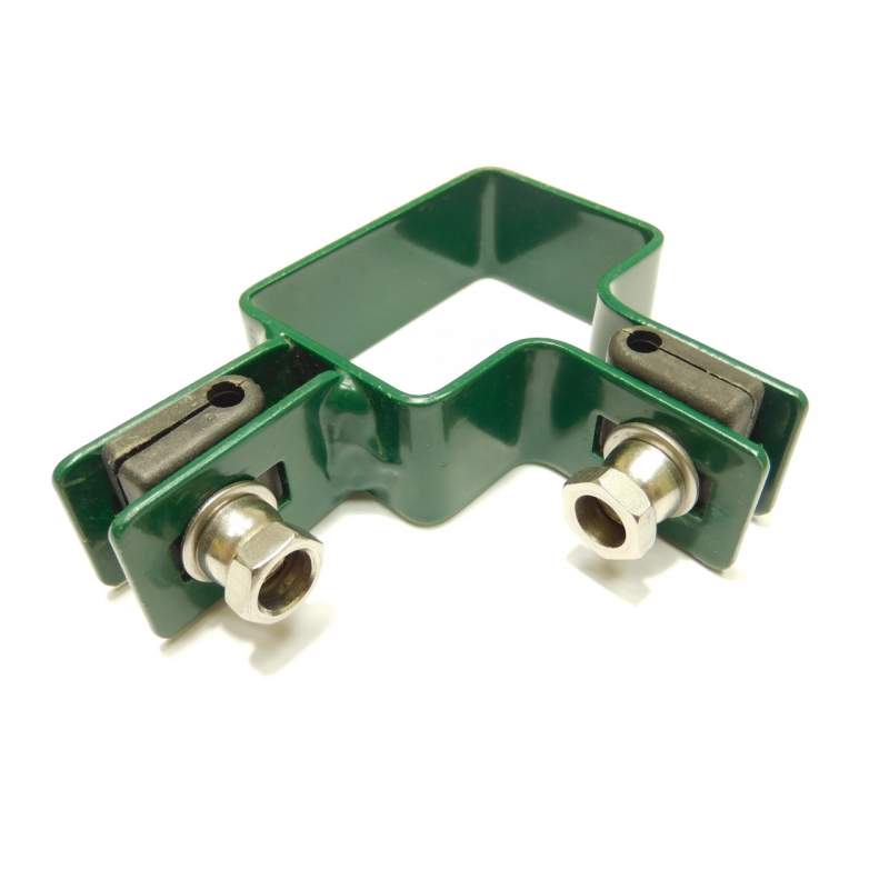 Clemă panou pe stâlp 60x40mm / 4mm / colț / ZN+PVC6005