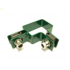 Clemă panou pe stâlp 60x40mm / 5mm / colț / ZN+PVC6005