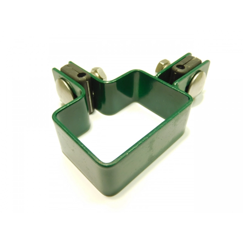 Clemă panou pe stâlp 60x40mm / 5mm / colț / ZN+PVC6005