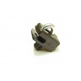 Connecting clip from plastic for tension wire with nail / black / packing 10 pcs
