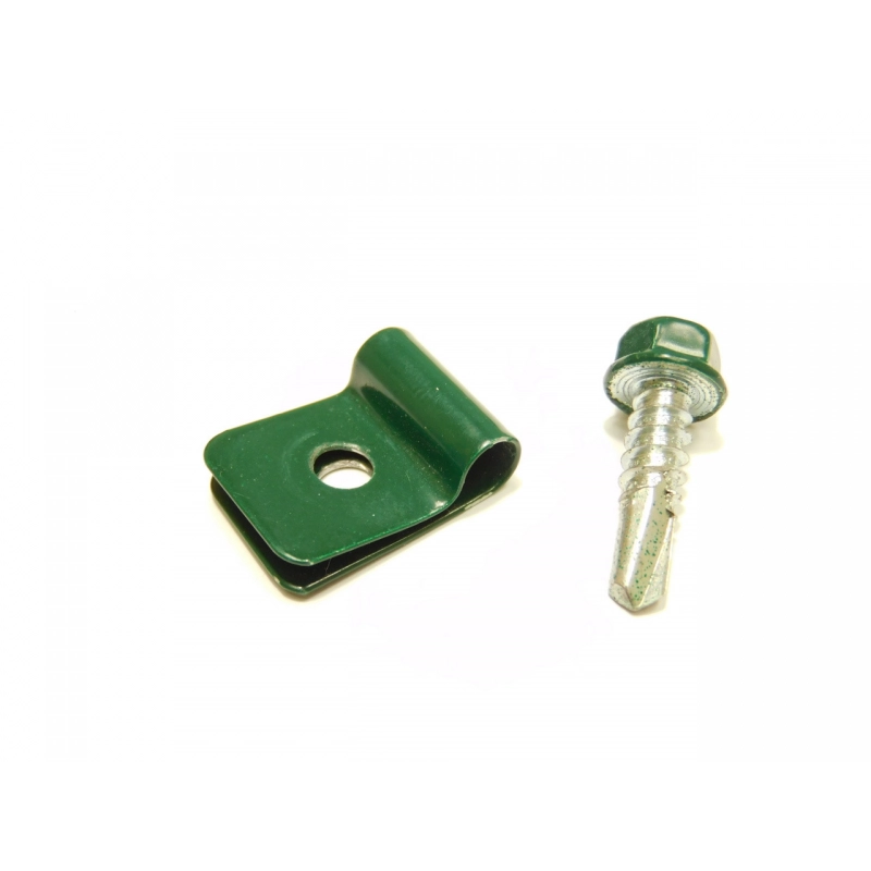 Clemă L-CLIP / ZN+PVC6005 / complet cu șurub