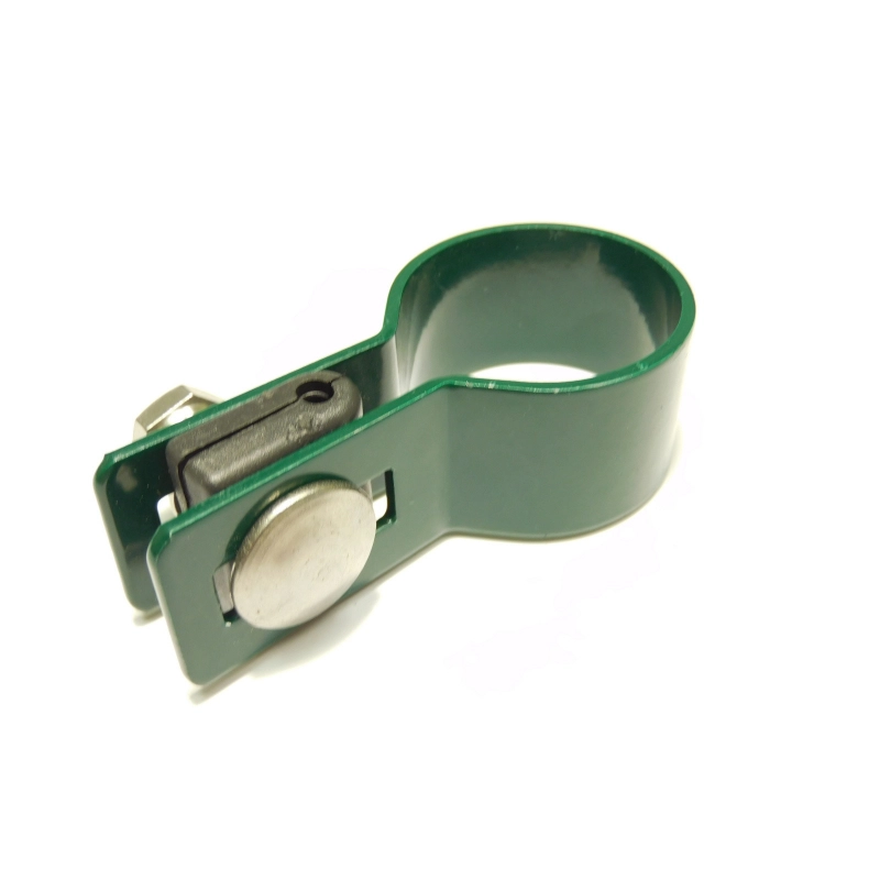 Clemă panou pe stâlp 48mm / 5mm / finală / ZN+PVC6005